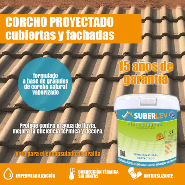 Corcho Proyectado Cubiertas y Fachadas 12Kg (15AG) - Imagen 2