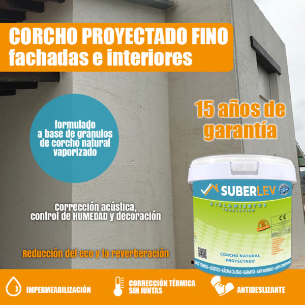 Corcho Proyectado Fino Fachadas e Interiores 12Kg (10AG) - Imagen 2